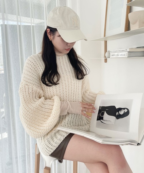 Ambre Ciel(アンブルシエル)の「ローゲージニット/【WEB/EC限定商品】(ニット/セーター・レディース・オフホワイト/ピンク・FREE)」の12枚目の写真