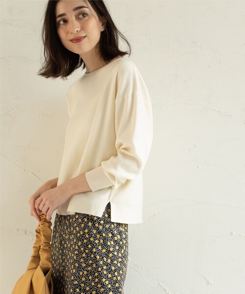 OPAQUE.CLIP（オペークドットクリップ）の「◆ボートネックニット【抗ピリング&マシンウォッシャブル】（ニット/セーター・レディース・ブラック/レッド系1/オフホワイト/ナチュラル/ブルー/ピンク系・34/36/38/40/42）」の16枚目の写真