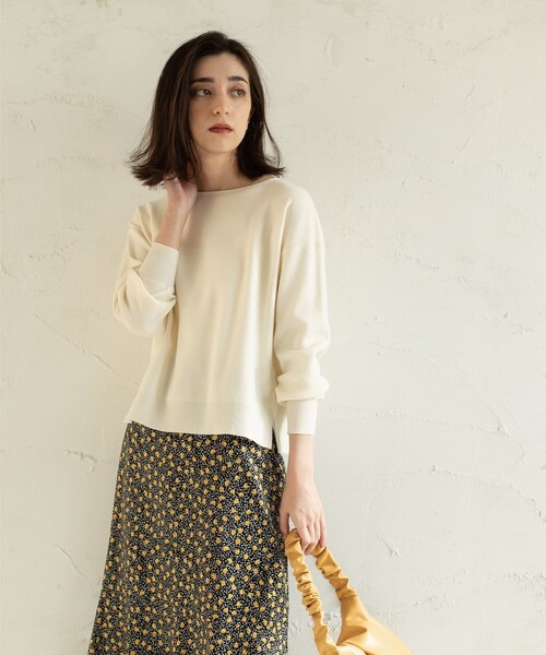 OPAQUE.CLIP（オペークドットクリップ）の「◆ボートネックニット【抗ピリング&マシンウォッシャブル】（ニット/セーター・レディース・ブラック/レッド系1/オフホワイト/ナチュラル/ブルー/ピンク系・34/36/38/40/42）」の18枚目の写真