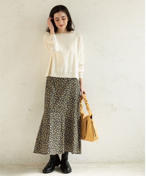 OPAQUE.CLIP（オペークドットクリップ）の「◆ボートネックニット【抗ピリング&マシンウォッシャブル】（ニット/セーター・レディース・ブラック/レッド系1/オフホワイト/ナチュラル/ブルー/ピンク系・34/36/38/40/42）」の21枚目の写真