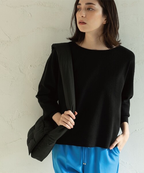 OPAQUE.CLIP（オペークドットクリップ）の「◆ボートネックニット【抗ピリング&マシンウォッシャブル】（ニット/セーター・レディース・ブラック/レッド系1/オフホワイト/ナチュラル/ブルー/ピンク系・34/36/38/40/42）」の22枚目の写真