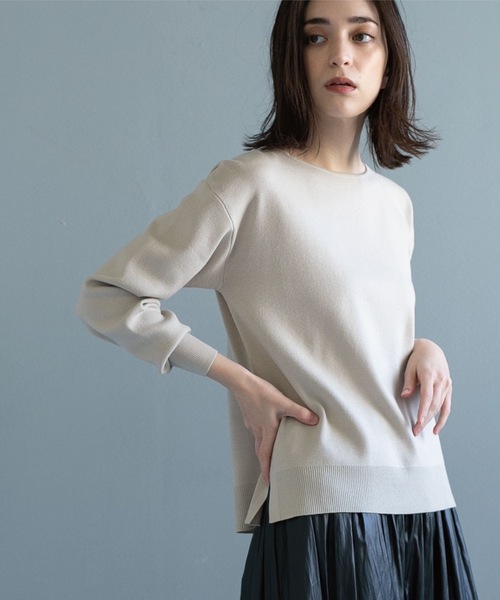 OPAQUE.CLIP（オペークドットクリップ）の「◆ボートネックニット【抗ピリング&マシンウォッシャブル】（ニット/セーター・レディース・ブラック/レッド系1/オフホワイト/ナチュラル/ブルー/ピンク系・34/36/38/40/42）」の4枚目の写真