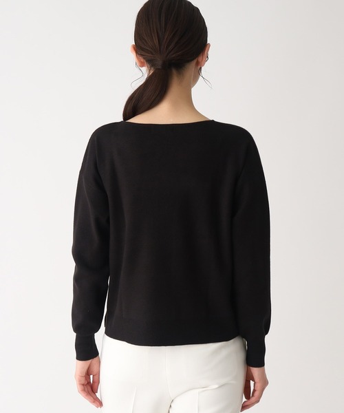 OPAQUE.CLIP（オペークドットクリップ）の「◆ボートネックニット【抗ピリング&マシンウォッシャブル】（ニット/セーター・レディース・ブラック/レッド系1/オフホワイト/ナチュラル/ブルー/ピンク系・34/36/38/40/42）」の7枚目の写真