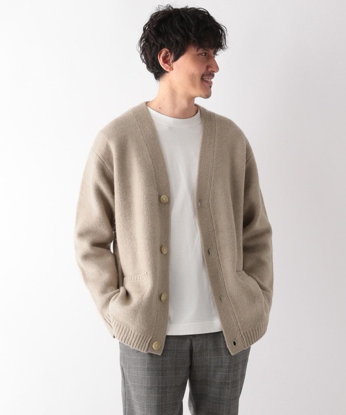 GLOBAL WORK(グローバルワーク)の「フワフワHugmeVカーデM/295163(カーディガン/ボレロ・メンズ・ブラック/その他/ブルー/ライトベージュ・SMALL/LARGE/MEDIUM)」の2枚目の写真