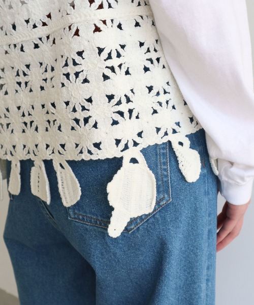 l'atelier du savon(アトリエドサボン)の「●C/Acかぎ針風 Mug cup刺繍キャミ(ベスト・レディース・ブラック/ホワイト/グリーン・FREE)」の21枚目の写真