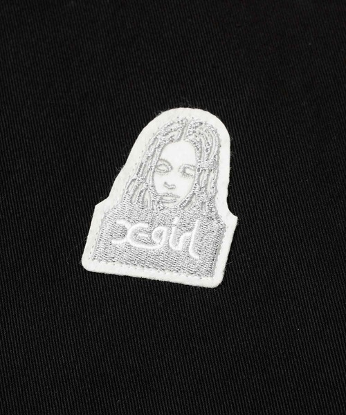 X-girl(エックスガール)の「FACE EMBROIDERY SHIRT(シャツ/ブラウス・レディース・ブルー/ブラック/イエロー・S/M)」の7枚目の写真