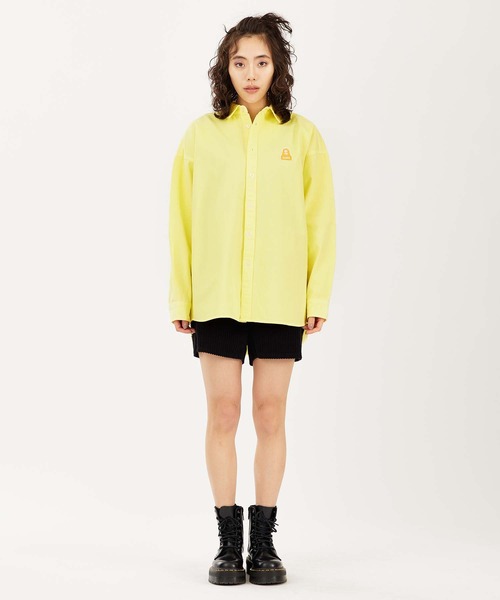 X-girl(エックスガール)の「FACE EMBROIDERY SHIRT(シャツ/ブラウス・レディース・ブルー/ブラック/イエロー・S/M)」の12枚目の写真