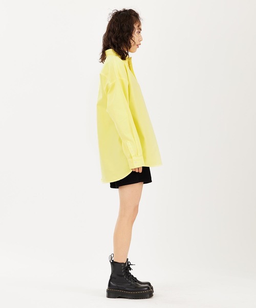 X-girl(エックスガール)の「FACE EMBROIDERY SHIRT(シャツ/ブラウス・レディース・ブルー/ブラック/イエロー・S/M)」の13枚目の写真