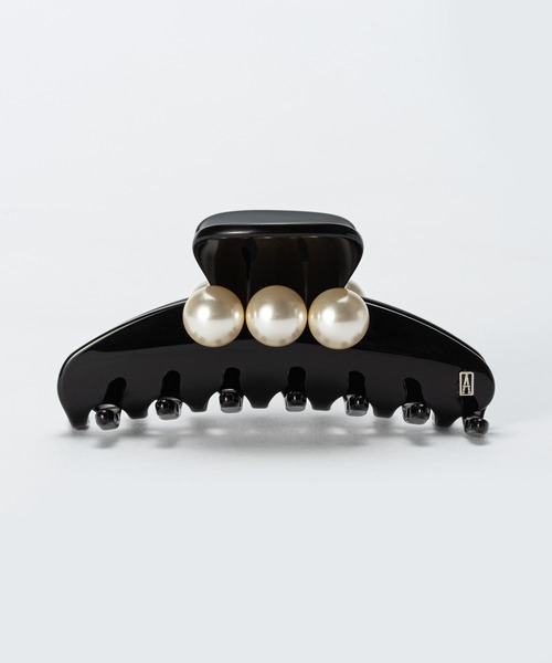 ALEXANDRE DE PARIS（アレクサンドルドゥパリ）の「ALEXANDRE DE PARIS TIMELESS PEARL CLIP MEDIUM アレクサンドル ドゥ パリ タイムレス スワロフスキー（R）パール ヘアクリップ M（バレッタ/ヘアクリップ・レディース・ブラック・MEDIUM）」の3枚目の写真