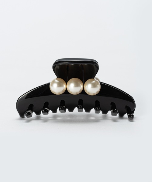 ALEXANDRE DE PARISパール ヘアピン スワロフスキー ブラック ALEXANDRE DE PARIS TIMELESS PEARL CLIP MEDIUM アレクサンドル ドゥ