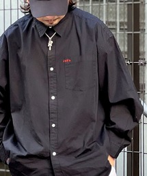 Java | 《JaVa ジャバコラボ》大人のヴインテージライク。綿100%ピグメントロゴ刺繍オーバーシャツ(シャツ/ブラウス)