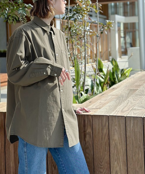 Java（ジャバ）の「《JaVa ジャバコラボ》大人のヴインテージライク。綿100%ピグメントロゴ刺繍オーバーシャツ（シャツ/ブラウス・メンズ・オフホワイト/グレー系/ブラック/ベージュ・LARGE/MEDIUM/SMALL/X-LARGE）」の12枚目の写真