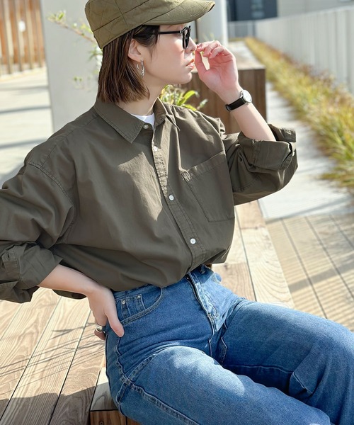 Java（ジャバ）の「《JaVa ジャバコラボ》大人のヴインテージライク。綿100%ピグメントロゴ刺繍オーバーシャツ（シャツ/ブラウス・メンズ・オフホワイト/グレー系/ブラック/ベージュ・LARGE/MEDIUM/SMALL/X-LARGE）」の11枚目の写真