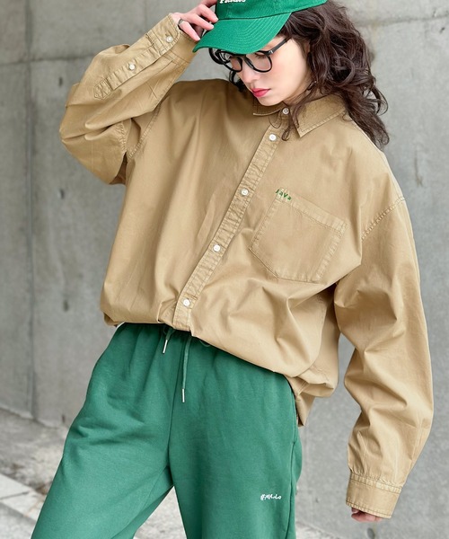 Java（ジャバ）の「《JaVa ジャバコラボ》大人のヴインテージライク。綿100%ピグメントロゴ刺繍オーバーシャツ（シャツ/ブラウス・メンズ・オフホワイト/グレー系/ブラック/ベージュ・LARGE/MEDIUM/SMALL/X-LARGE）」の16枚目の写真