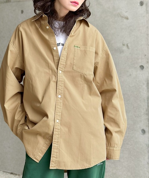 Java（ジャバ）の「《JaVa ジャバコラボ》大人のヴインテージライク。綿100%ピグメントロゴ刺繍オーバーシャツ（シャツ/ブラウス・メンズ・オフホワイト/グレー系/ブラック/ベージュ・LARGE/MEDIUM/SMALL/X-LARGE）」の15枚目の写真