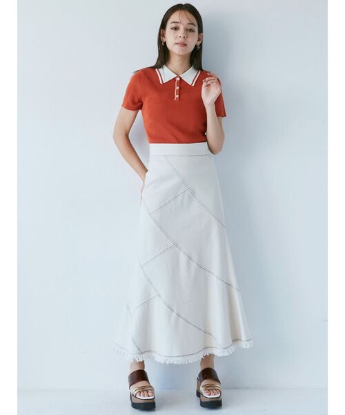 MURUA(ムルーア)の「エスカルゴデニムマーメイドスカート(デニムスカート・レディース・アイボリー/インディゴブルー・1/2)」の13枚目の写真