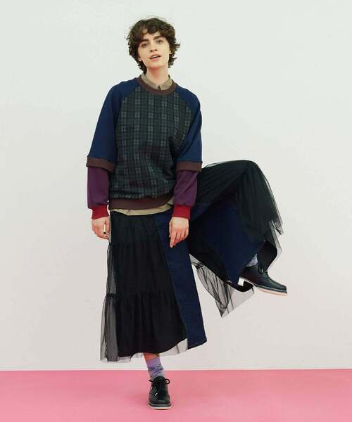 FRAPBOIS（フラボア）の「ミックス スウェット（スウェット・レディース・チャコールグレー/ワイン・1/2）」の22枚目の写真