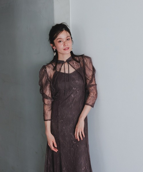 極美品 ドリードール ボレロレイヤーレースドレス 結婚式 L 大きい ゆったり Dorry Doll ボレロレイヤード総レースグレードレス (L) を