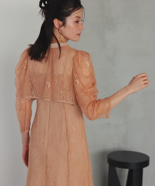 ボレロレイヤーレースドレス成人式同窓会二次会（ドレス