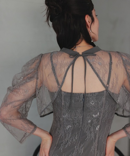 ボレロレイヤーレースドレス成人式同窓会二次会（ドレス