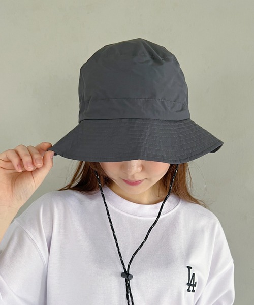 CLEA（クレア）の「UVカット/撥水パッカブルサファリハット（ハット・レディース・チャコールグレー/カーキ/ブラック/ベージュ・FREE）」の10枚目の写真