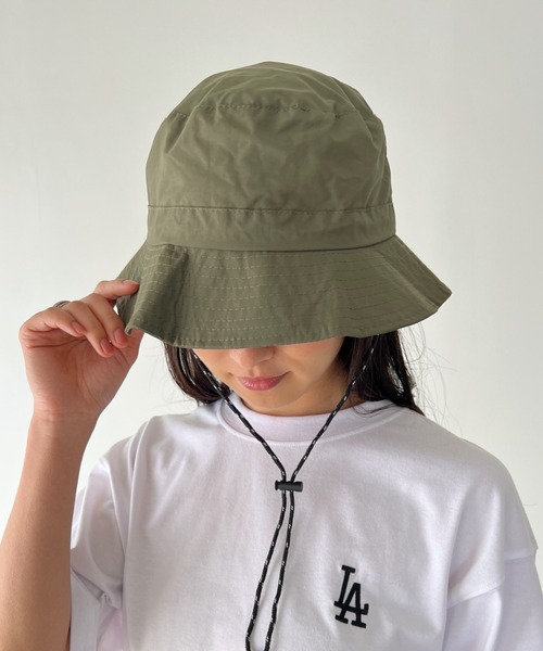 CLEA（クレア）の「UVカット/撥水パッカブルサファリハット（ハット・レディース・チャコールグレー/カーキ/ブラック/ベージュ・FREE）」の18枚目の写真