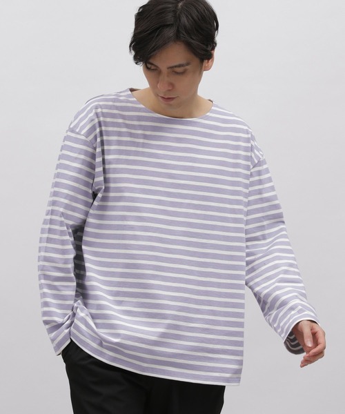 LAKOLE(ラコレ)の「バスクボーダーロングTシャツ / 179767(Tシャツ/カットソー・メンズ・ダークブルー/ラベンダー/アイボリー・MEDIUM/LARGE)」の21枚目の写真