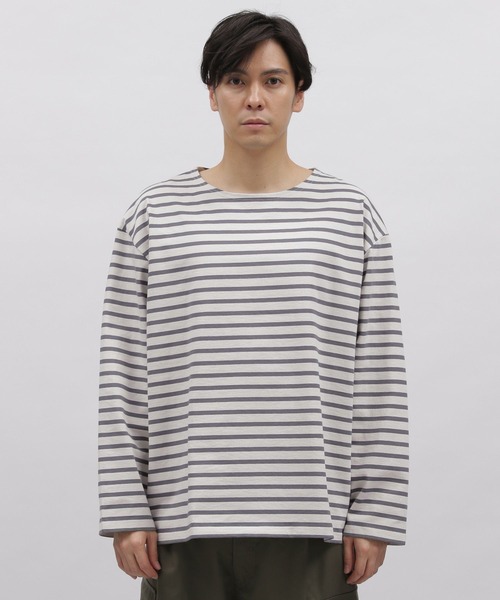 LAKOLE(ラコレ)の「バスクボーダーロングTシャツ / 179767(Tシャツ/カットソー・メンズ・ダークブルー/ラベンダー/アイボリー・MEDIUM/LARGE)」の22枚目の写真