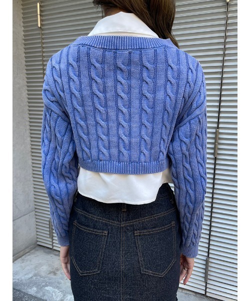 ENVYM（アンビー）の「ニットドッキングショートSH（ニット/セーター・レディース・グレー/ブルー/ブラック・FREE）」の9枚目の写真