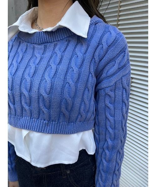 ENVYM（アンビー）の「ニットドッキングショートSH（ニット/セーター・レディース・グレー/ブルー/ブラック・FREE）」の14枚目の写真