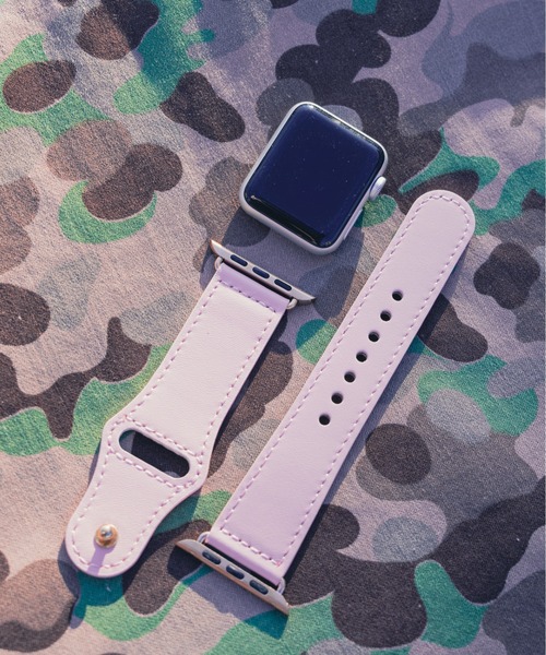 zandy(ズィーアンドワイ)の「zandy/ズィー・アンド・ワイ / Apple Watch【レザーベルト】アップルウォッチバンド レザーベルト 本革製 /// leather11(デジタル腕時計・メンズ・ピンク/クリーム/ベージュ/レッド/ワインレッド・M/S)」の3枚目の写真