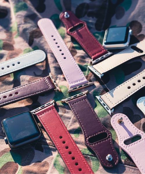 zandy(ズィーアンドワイ)の「zandy/ズィー・アンド・ワイ / Apple Watch【レザーベルト】アップルウォッチバンド レザーベルト 本革製 /// leather11(デジタル腕時計・メンズ・ピンク/クリーム/ベージュ/レッド/ワインレッド・M/S)」の6枚目の写真