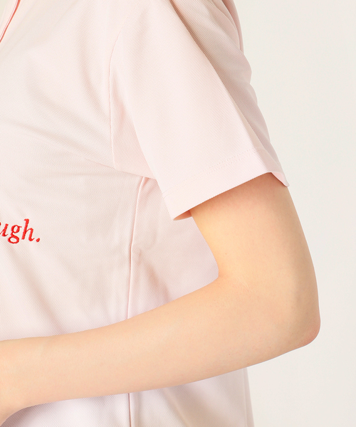 Charles Chaton(シャルルシャトン)の「golf girl shirt ゴルフガールシャツ(ポロシャツ・レディース・ピンク/アイボリー/ブラック・FREE)」の14枚目の写真