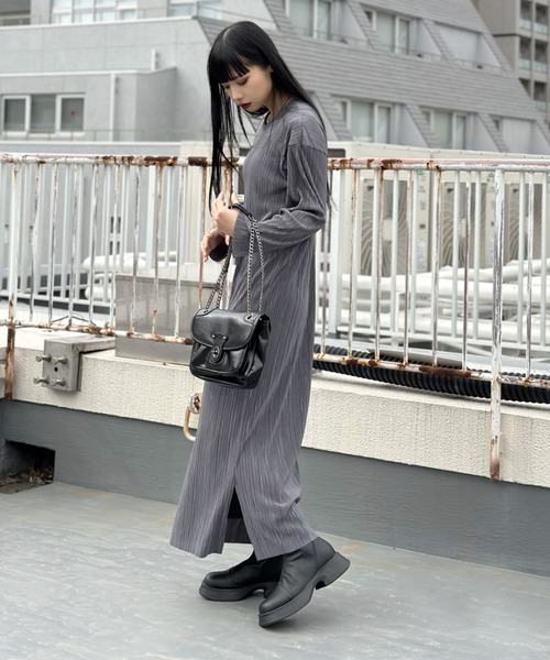 Micro pleats long one-piece / マイクロプリーツロング