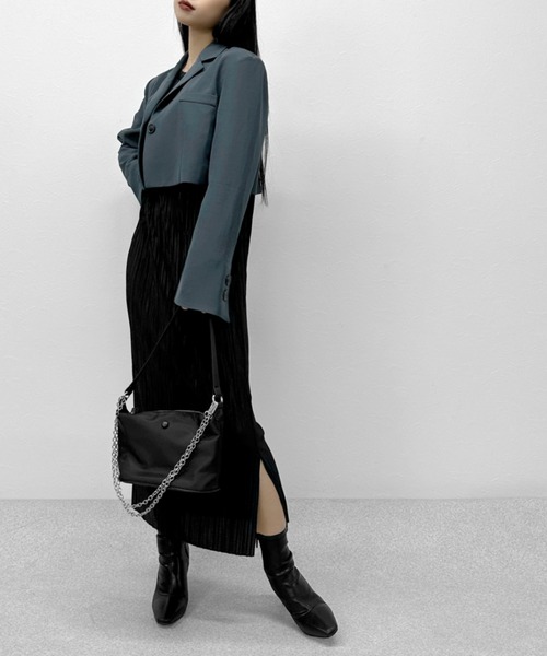 LVEU.(ラブユ.)の「Micro pleats long one-piece / マイクロプリーツロングワンピース(ワンピース・レディース・ブラック/チャコールグレー・FREE)」の19枚目の写真
