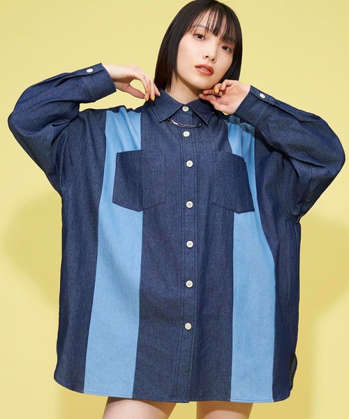 FOREVER 21（フォーエバー トゥエンティーワン）の「【STREET】デニムシャツワンピース（ワンピース・レディース・スカイブルー/ブルー/ネイビー・FREE）」の21枚目の写真