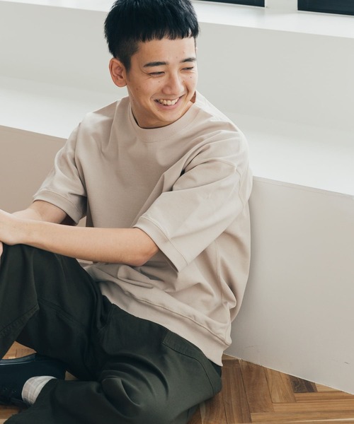 FORK&SPOON（フォークアンドスプーン）の「FORK&SPOON　ヘビーウェイト天竺ショートスリーブTシャツ（Tシャツ/カットソー・メンズ・オフホワイト/ブラック/グリーン系その他/ベージュ・4/5）」の4枚目の写真