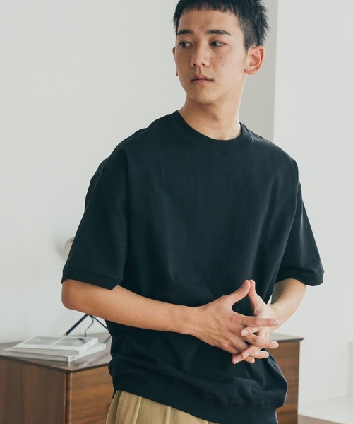 FORK&SPOON（フォークアンドスプーン）の「FORK&SPOON　ヘビーウェイト天竺ショートスリーブTシャツ（Tシャツ/カットソー・メンズ・オフホワイト/ブラック/グリーン系その他/ベージュ・4/5）」の3枚目の写真