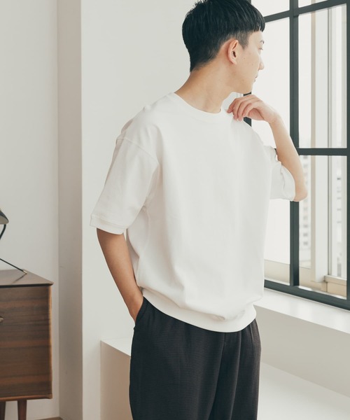 FORK&SPOON（フォークアンドスプーン）の「FORK&SPOON　ヘビーウェイト天竺ショートスリーブTシャツ（Tシャツ/カットソー・メンズ・オフホワイト/ブラック/グリーン系その他/ベージュ・4/5）」の5枚目の写真