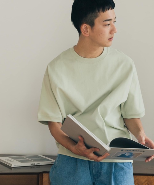 FORK&SPOON（フォークアンドスプーン）の「FORK&SPOON　ヘビーウェイト天竺ショートスリーブTシャツ（Tシャツ/カットソー・メンズ・オフホワイト/ブラック/グリーン系その他/ベージュ・4/5）」の9枚目の写真