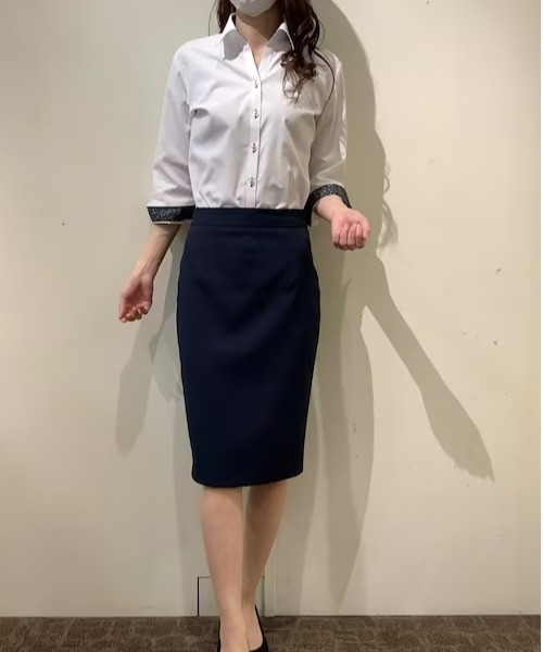 TOKYO SHIRTS(トウキョウシャツ)の「透け防止 形態安定ノーアイロン スキッパー 七分袖ビジネスワイシャツ(ビジネスシャツ・レディース・ホワイト・LL/S/M/L/XL)」の8枚目の写真