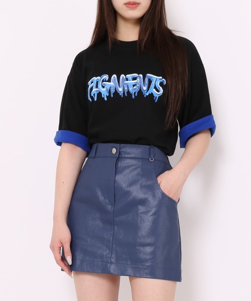 Figments（フィグメンツ）の「コーティングミニスカート（スカート・レディース・ブラック/ネイビー・FREE）」の6枚目の写真