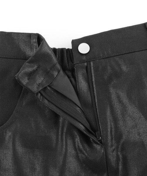 Figments（フィグメンツ）の「コーティングミニスカート（スカート・レディース・ブラック/ネイビー・FREE）」の7枚目の写真