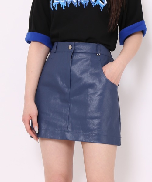 Figments（フィグメンツ）の「コーティングミニスカート（スカート・レディース・ブラック/ネイビー・FREE）」の20枚目の写真