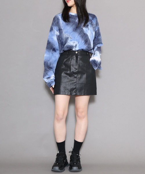 Figments（フィグメンツ）の「コーティングミニスカート（スカート・レディース・ブラック/ネイビー・FREE）」の21枚目の写真