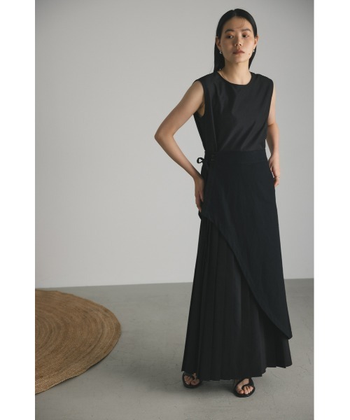 STYLEMIXER（スタイルミキサー）の「2ピースレイヤードプリーツワンピース（ワンピース・レディース・ブラック/ライトベージュ・SMALL/MEDIUM）」の22枚目の写真