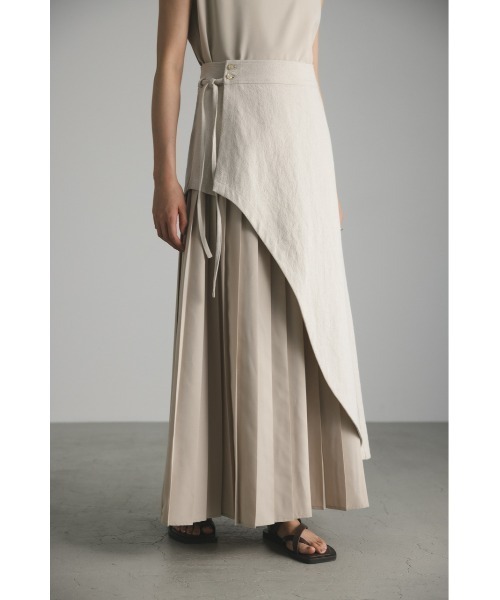 STYLEMIXER（スタイルミキサー）の「2ピースレイヤードプリーツワンピース（ワンピース・レディース・ブラック/ライトベージュ・SMALL/MEDIUM）」の10枚目の写真