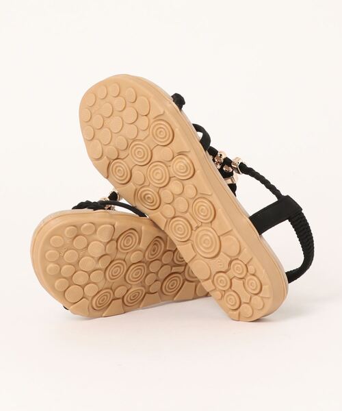 Balancoire（ブランコアール）の「Tストラップ ビジューフラットサンダル（サンダル・レディース・ブラック/ネイビー/アイボリー/カーキ・M/LL/L/S）」の6枚目の写真