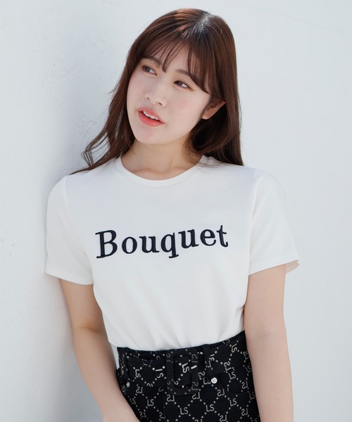 LIPSERVICE(リップサービス)の「Bouquet Tシャツ(Tシャツ/カットソー・レディース・ブラック/ホワイト/モカ/その他1・FREE)」の2枚目の写真