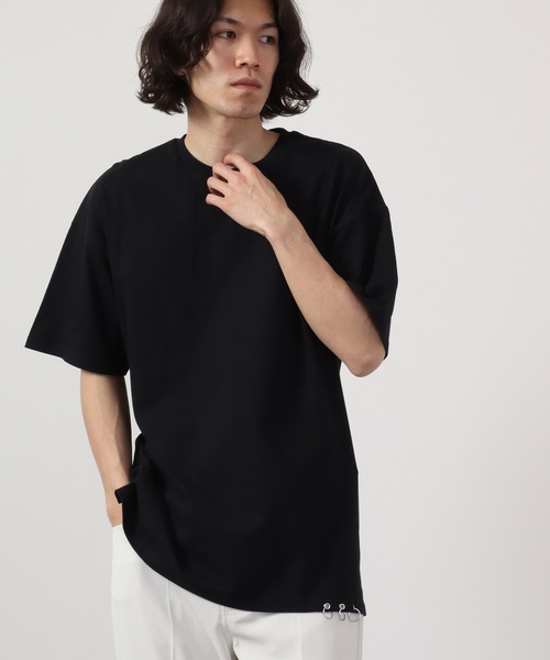 REGIEVO(レジエボ)の「REGIEVO 袖ピアス付き半袖Tシャツ(Tシャツ/カットソー・メンズ・ブラック/オフホワイト・L/M)」の16枚目の写真